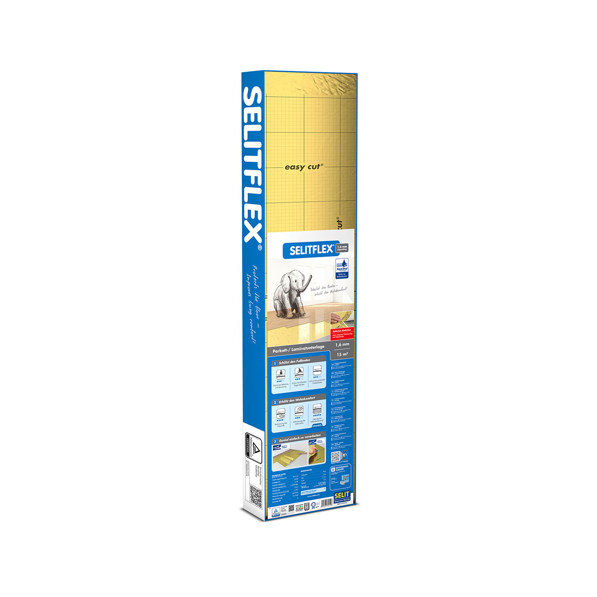 Selit SELITFLEX 1,6 mm AquaStop Parkett-/Laminatunterlage 15m²