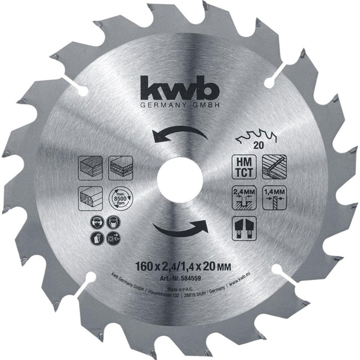 kwb  Spanplattensägeblatt für Handkreissäge Durchmesser 160 mm
