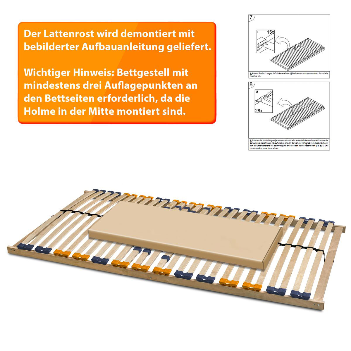 Coemo Lattenrost MULTIRA 28 Federleisten starr 70 x 200 cm Bild 4