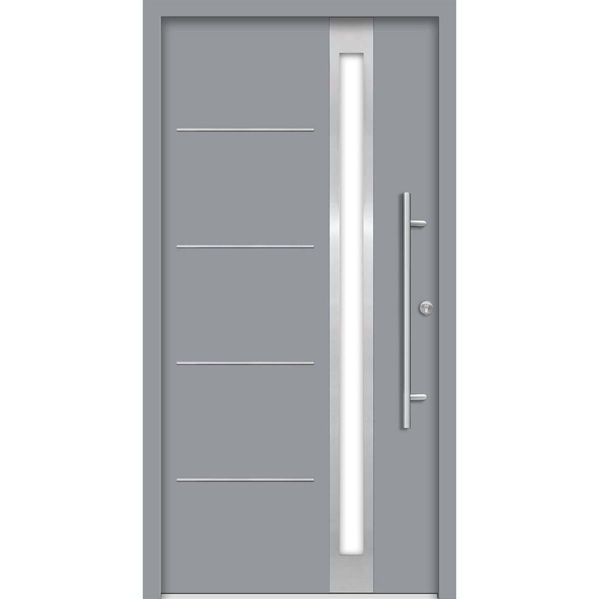 SplenDoor Premium-Haustür Passivedoor Umea energiesparend grau 100 x 210 cm rechts