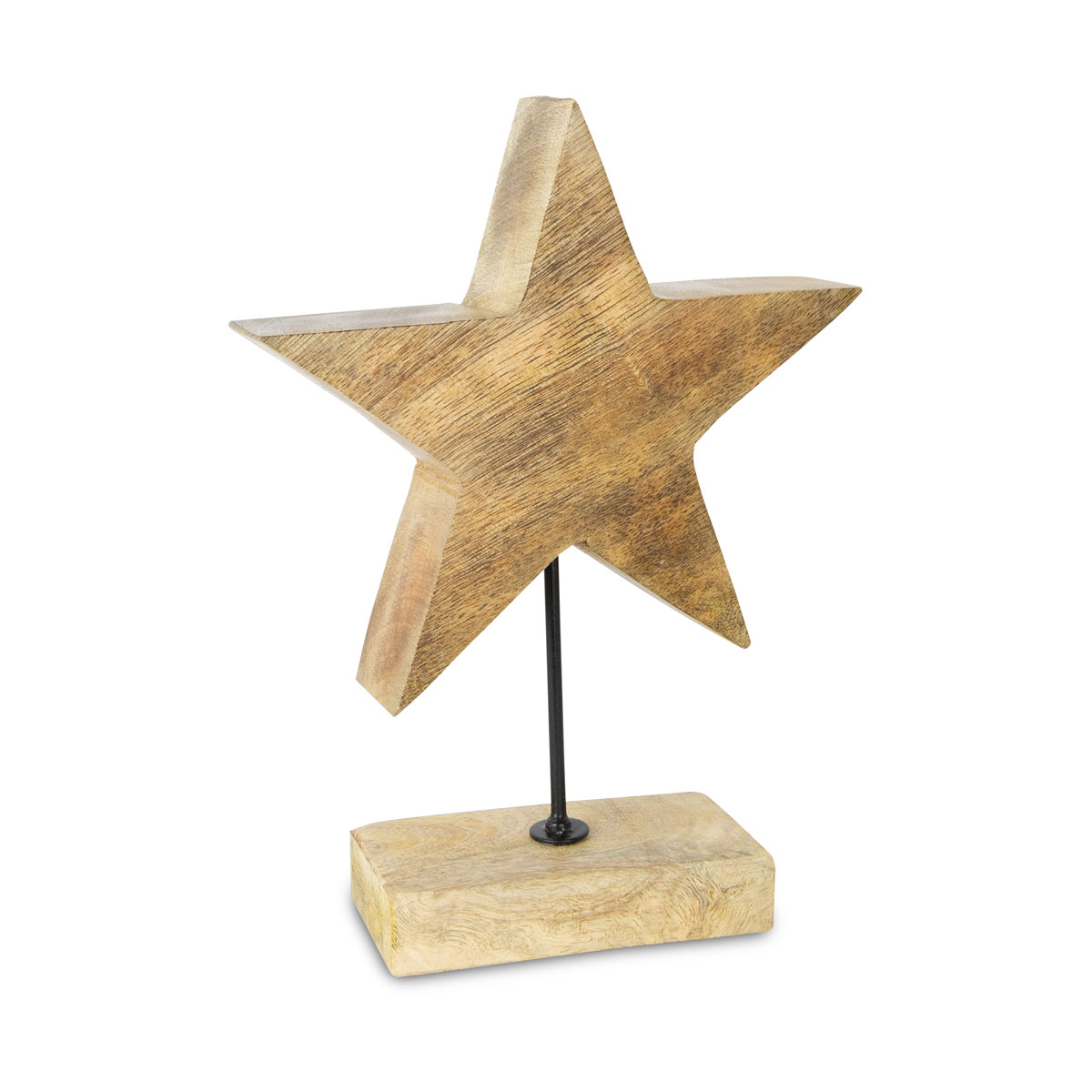 Stern zum Stellen natur Metall/Holz 16 x 22 x 5 cm