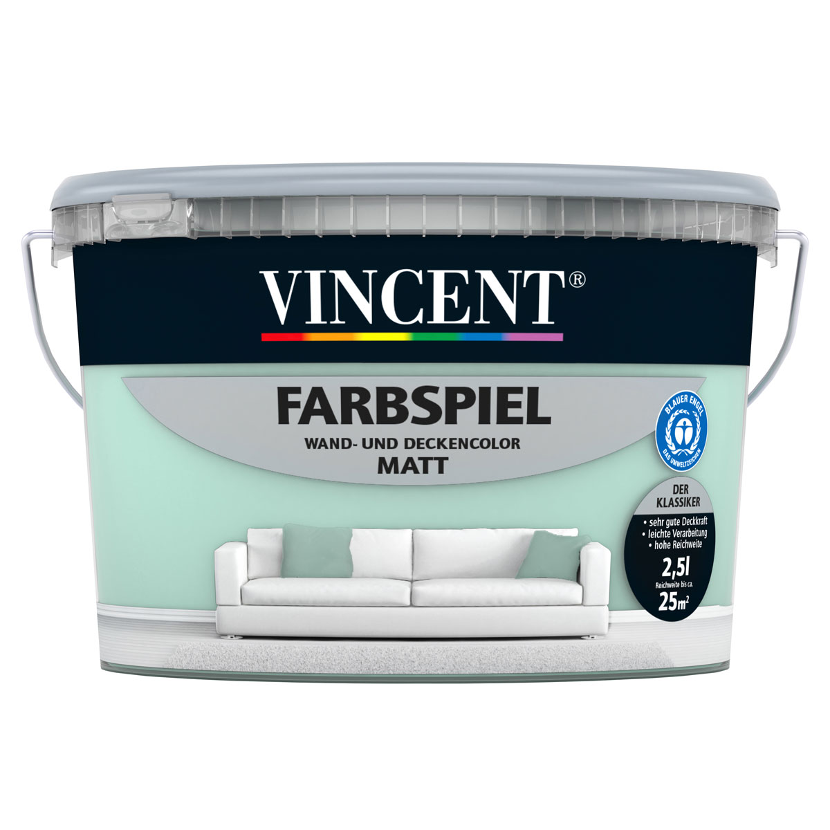 Vincent Farbspiel Mint matt 2,5 L Vincent Farbspiel Mint matt 2,5 L