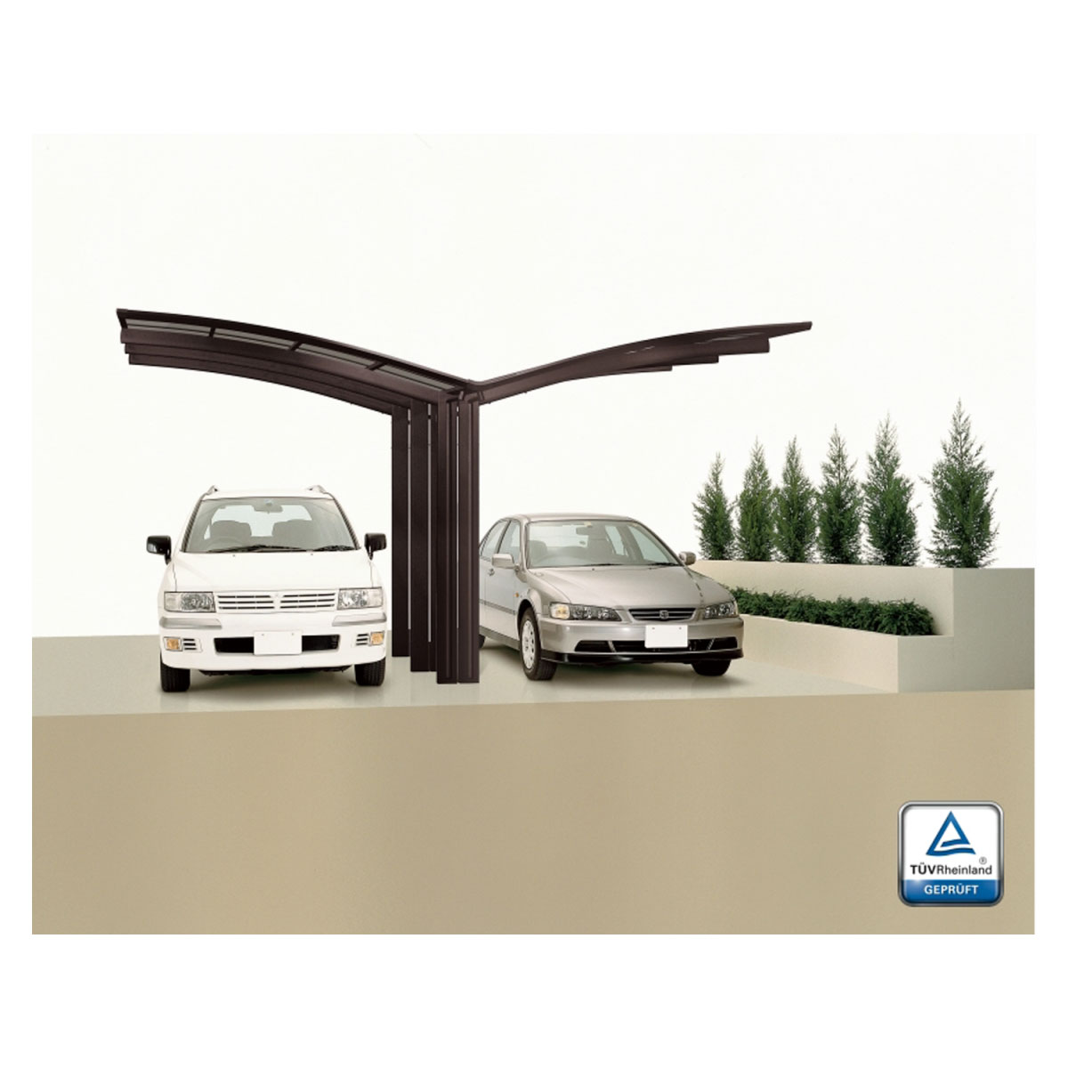 Ximax Carport Alu Portoforte 80 Y-Ausführung Mattbraun Bild 2