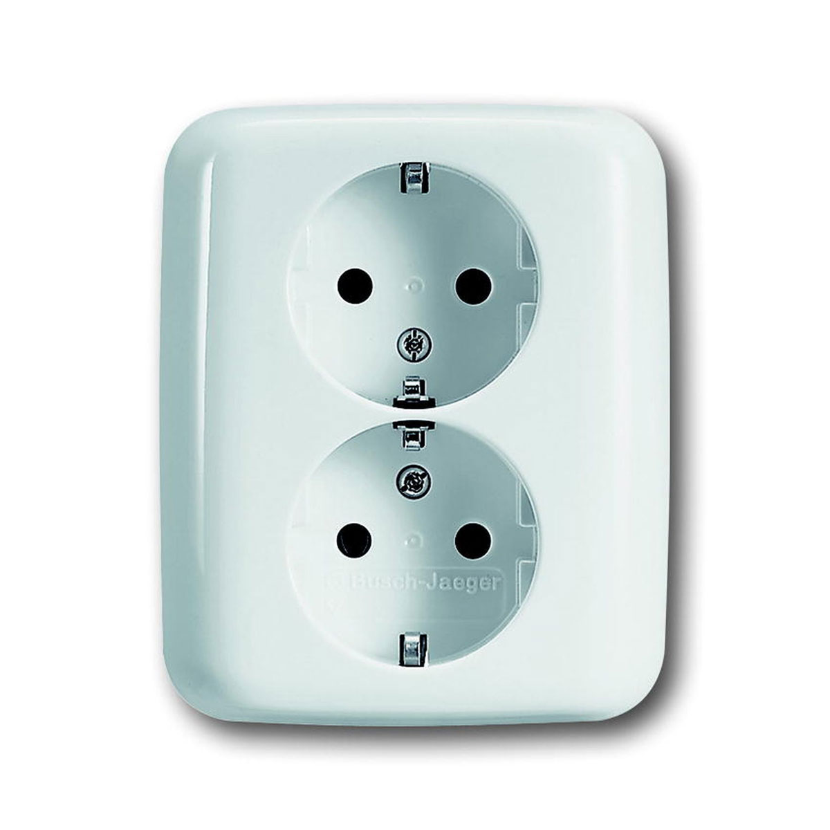 Doppelte Steckdose IP44 – Wasserdicht, Oberflächenmontage, 250V/10A, Grau/weiß