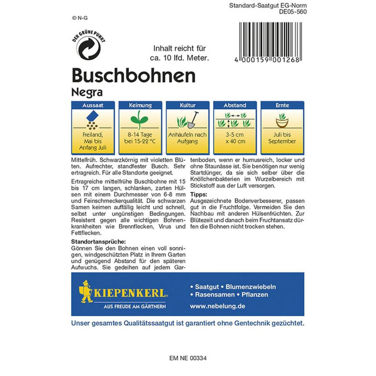 Kiepenkerl Buschbohnen Negra Profi-Line Bild 2