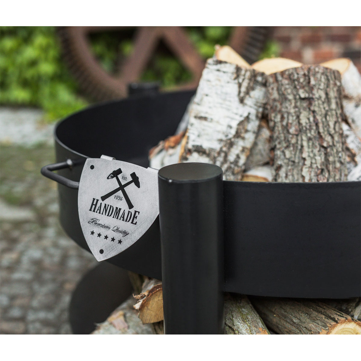 CookKing Feuerschale Montana 80 inkl. Holzlager 88x45cm Schwarz Bild 3