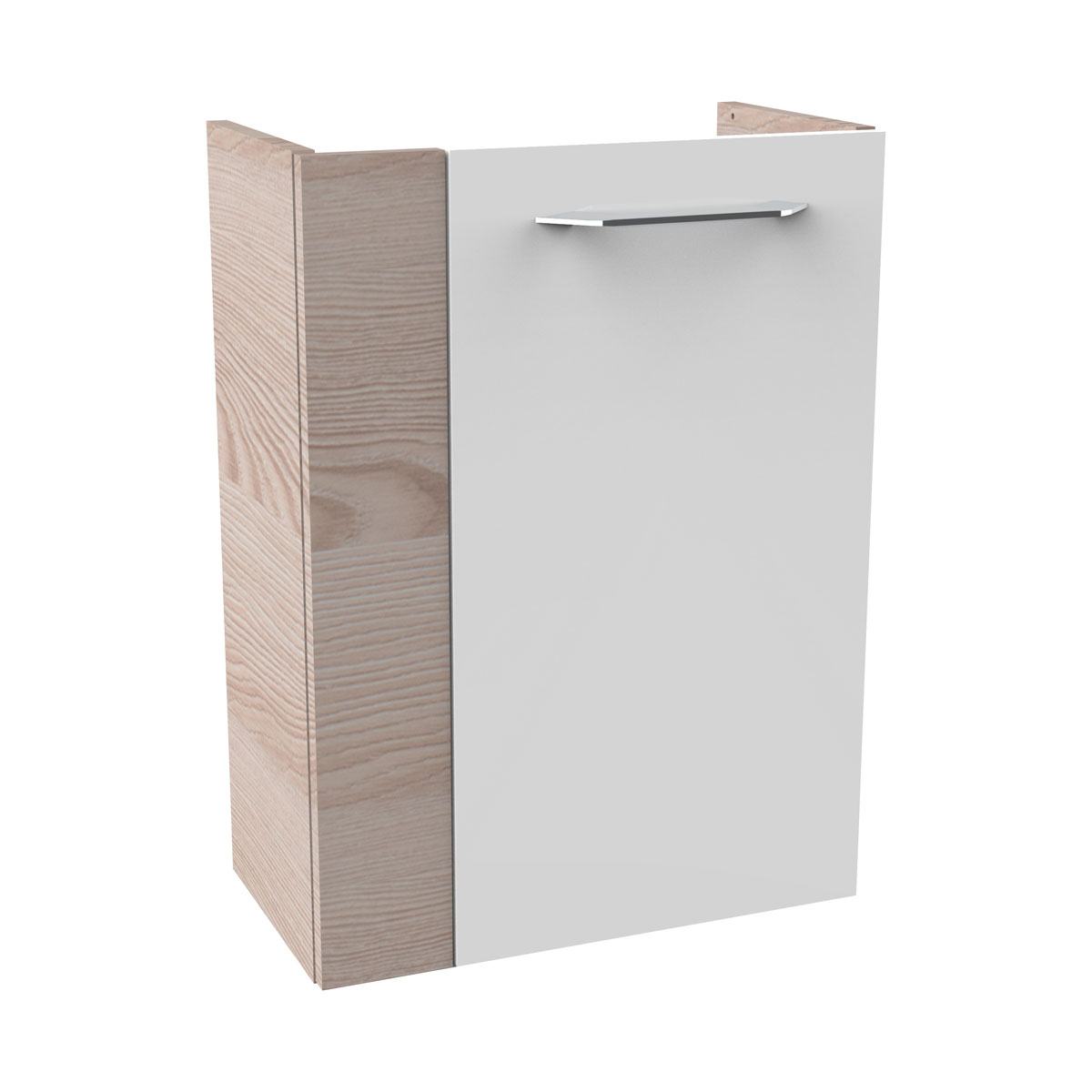 Fackelmann Gäste-WC Waschtischunterschrank rechts SBC 440 x 600 x 243 mm Alaska-Esche/Weiß
