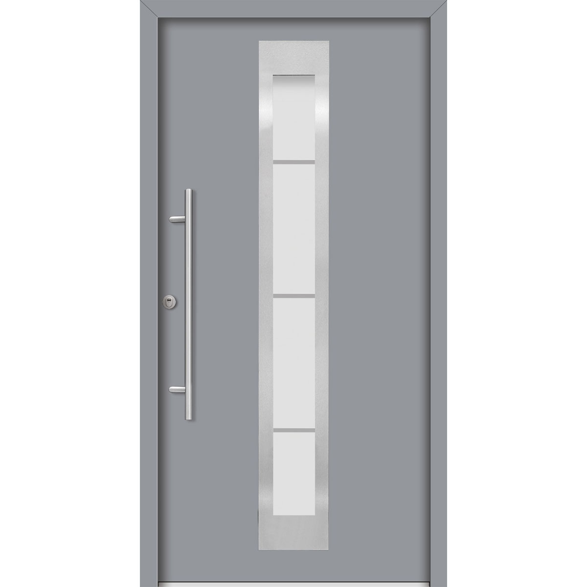 SplenDoor Premium-Haustür Passivedoor Malmo RC2 energiesparend einbruchsicher grau 110 x 210 cm links