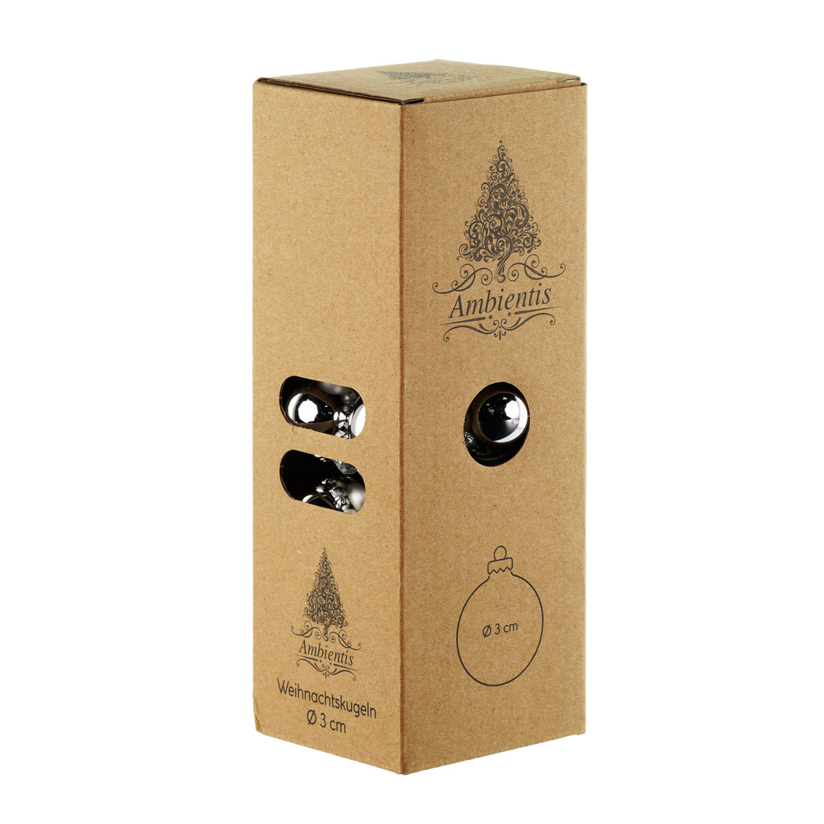 Ambientis Glaskugeln 3 cm silber weiß Mix Bild 2