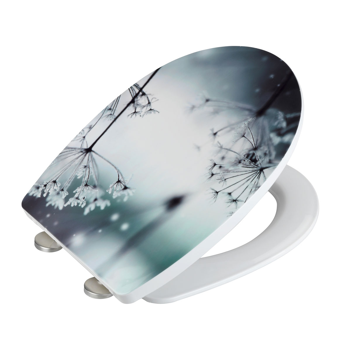 Wenko  WC-Sitz Polar mit Hochglanz-Oberfläche Toilettensitz mit Absenkautomatik Schnellbefestigung aus bruchstabilem Thermoplast Bild 5