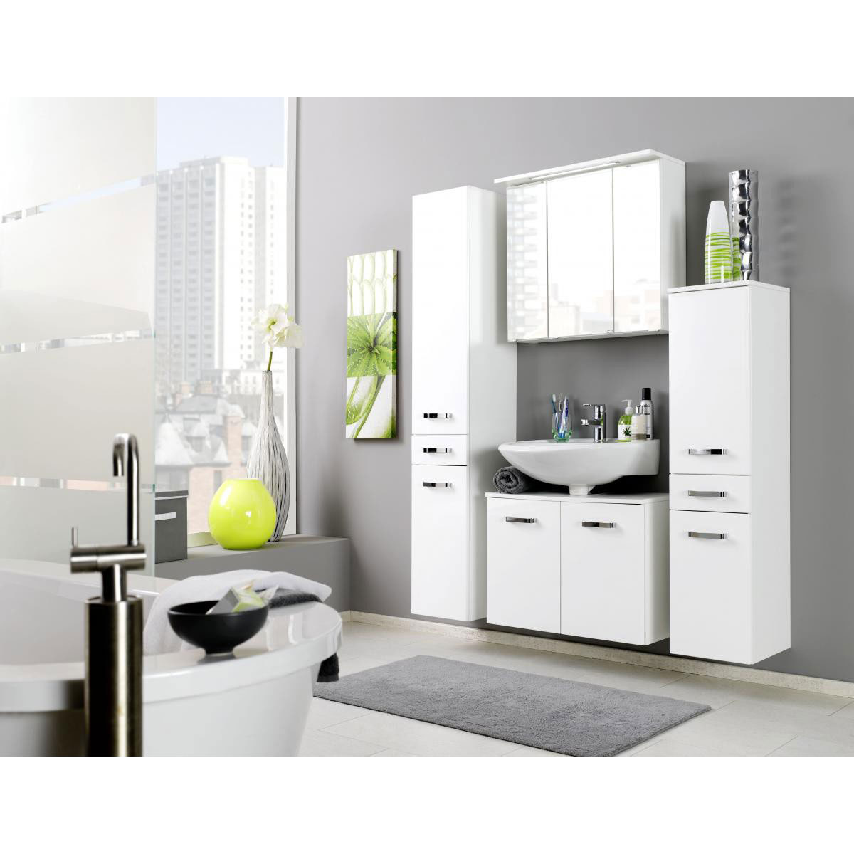 HELD Waschtisch 60 weiß hochglanz 2 Türen Bild 3