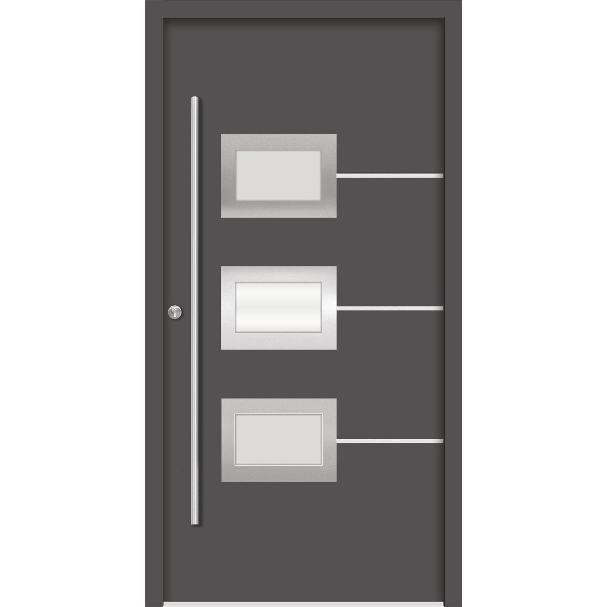SplenDoor Premium-Haustür Passivedoor Bergen energiesparend anthrazit 100 x 210 cm links