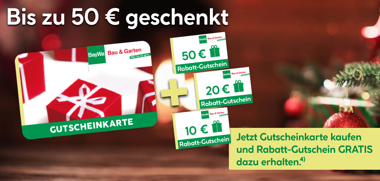 Bis zu 50 Euro geschenkt: Jetzt Gutscheinkarte kaufen und Rabatt-Gutschein GRATIS 