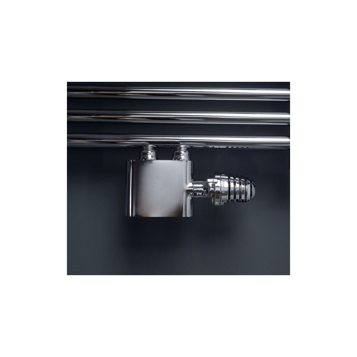 Ximax  Heizkörper Zubehör Mittenanschlussgarnitur Typ H Eck-Ausführung Chrom Bild 2