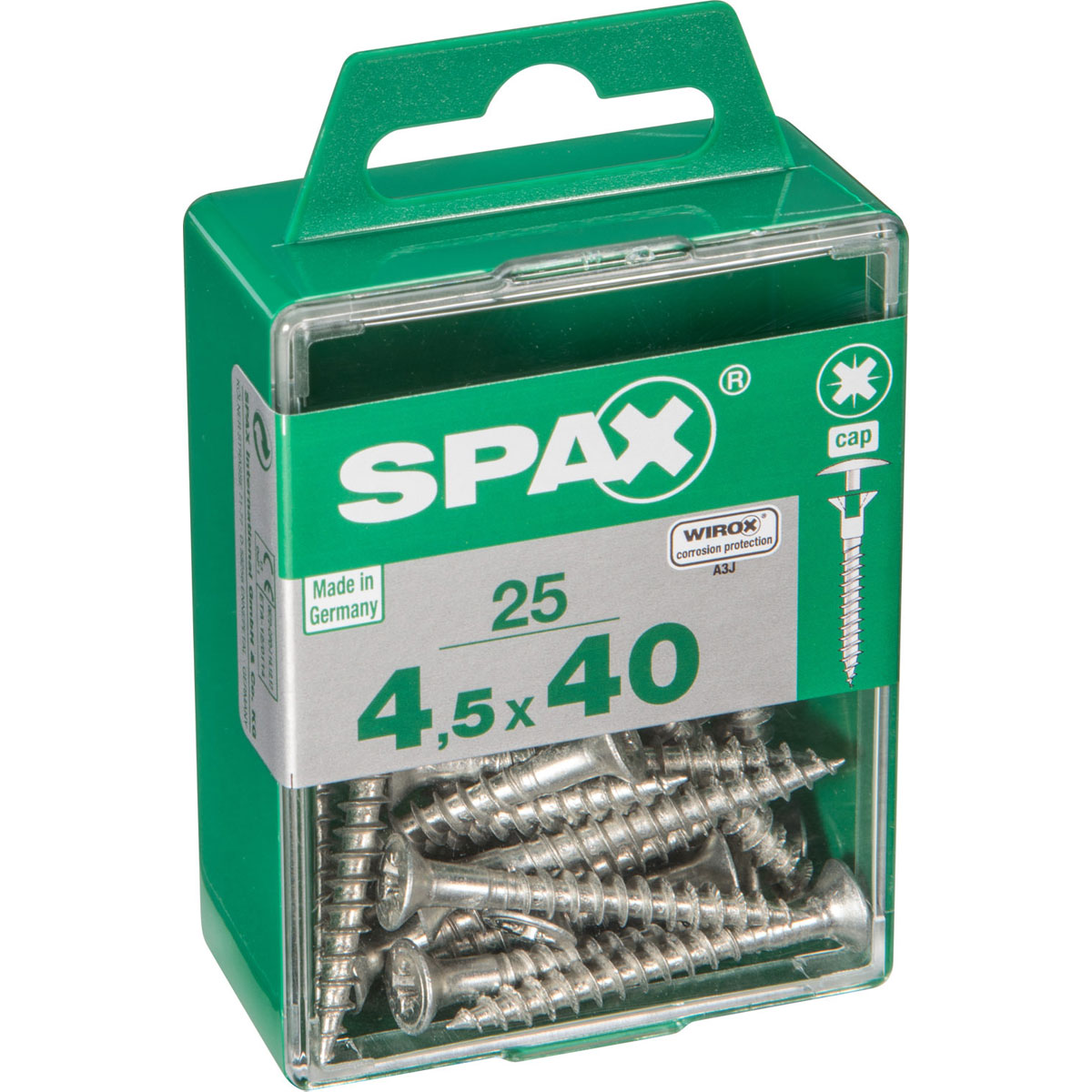 Spax Universalschrauben WIROX mit Kopfbohrung Senkkopf 4,5 x 40 M 25 Stück Bild 2