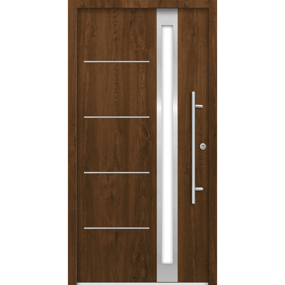 SplenDoor Premium-Haustür Passivedoor Umea RC2 energiesparend einbruchsicher nussbaum 100 x 210 cm rechts