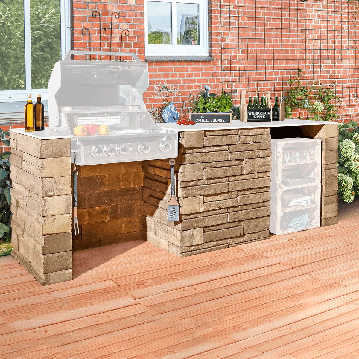 Lusit  Modul Outdoorküche Cremona sahara-weiß-melange Bild 1