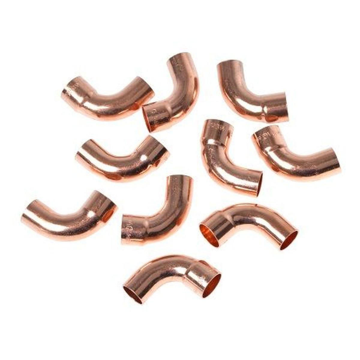Kirchhoff 90-Bogen 22 mm 1 Muffe Kupfer 10 Stück Kirchhoff 90-Bogen 22 mm 1 Muffe Kupfer 10 Stück