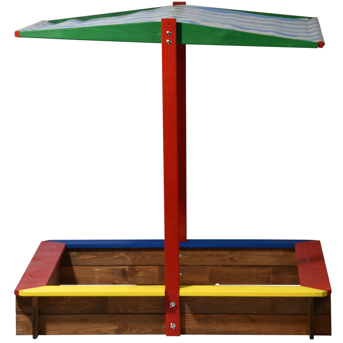 dobar XL-Sandkasten mit Dach 120 x 120 x 125 cm mehrfarbig Bild 2