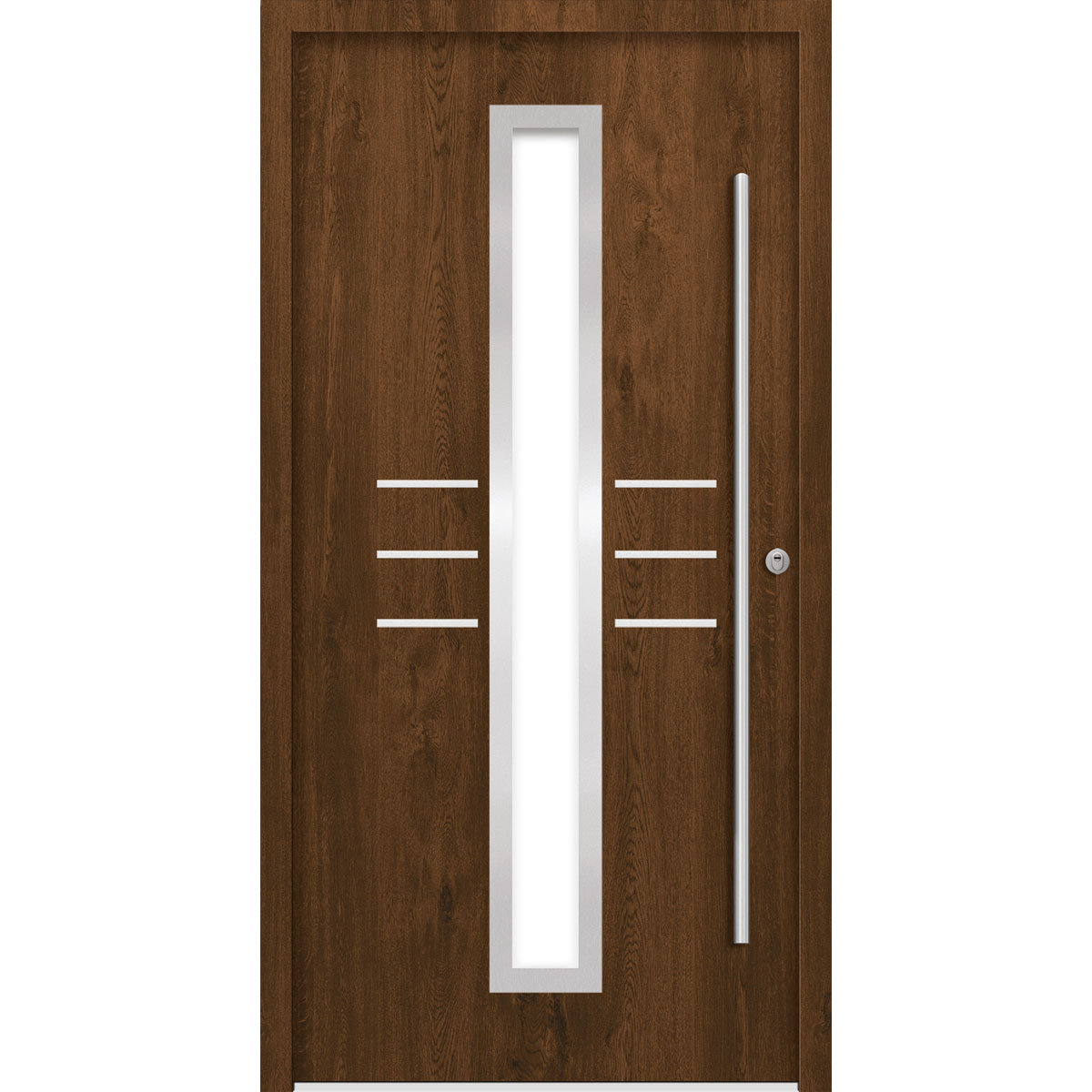 SplenDoor  Premium-Haustür Passivedoor Lund RC2 energiesparend einbruchsicher nussbaum 100 x 200 cm rechts