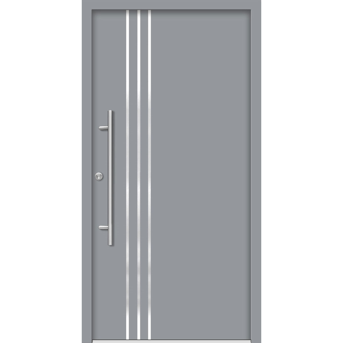 SplenDoor Premium-Haustür Passivedoor Kalmar energiesparend grau 110 x 210 cm links