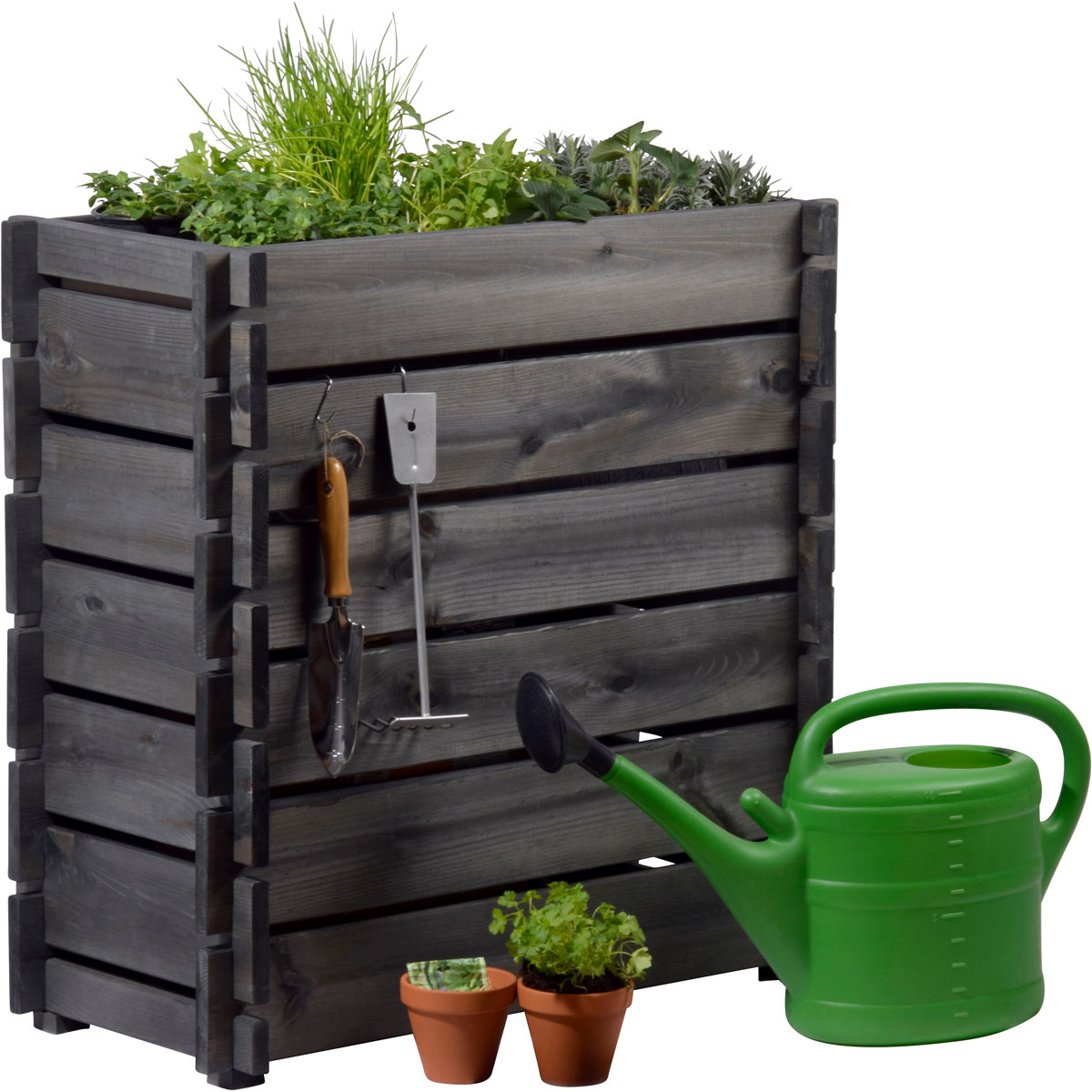 dobar Hochbeet mit Stecksystem 79 x 79 x 37 cm grau Bild 2