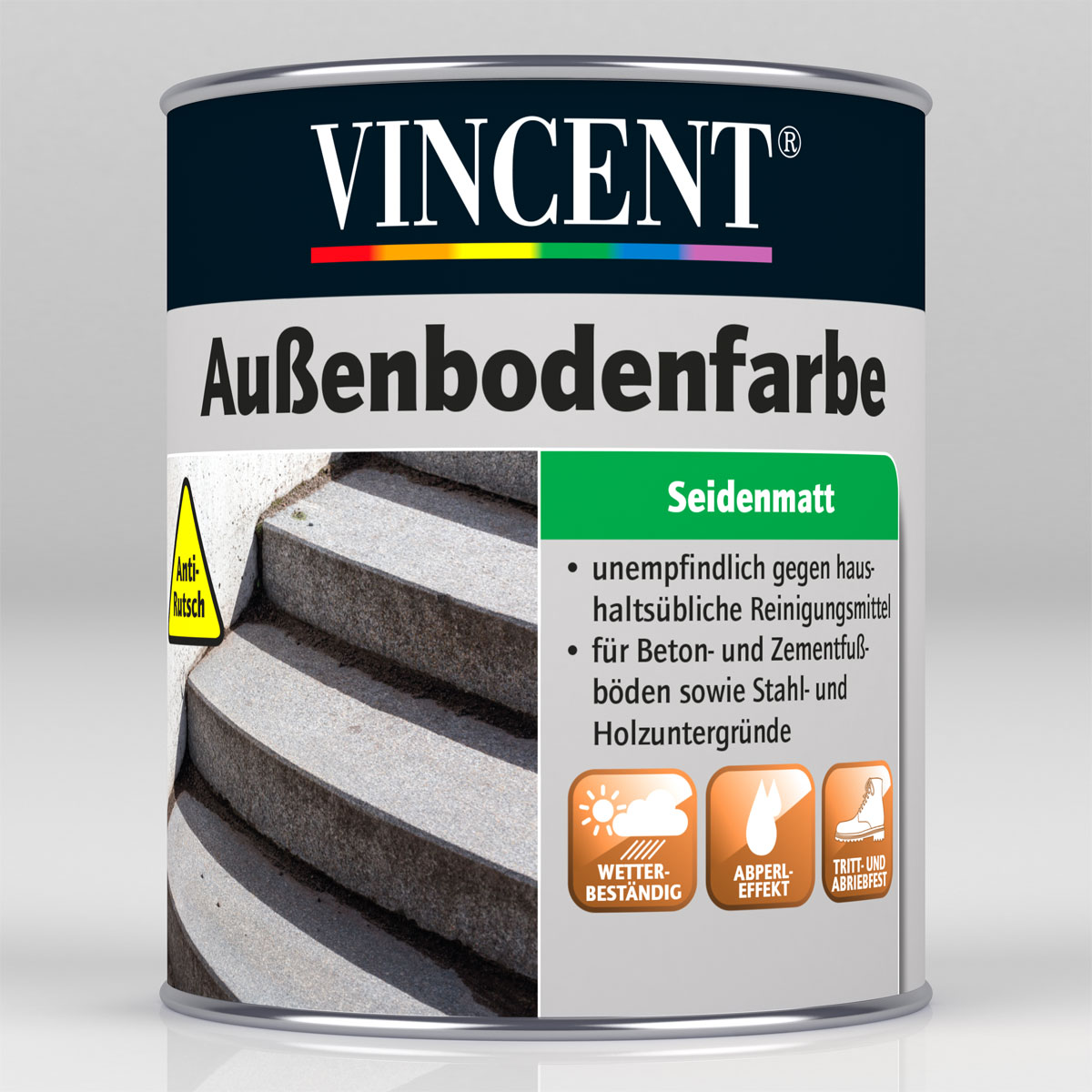 Vincent Außenbodenfarbe silbergrau 750 ml Vincent Außenbodenfarbe silbergrau 750 ml