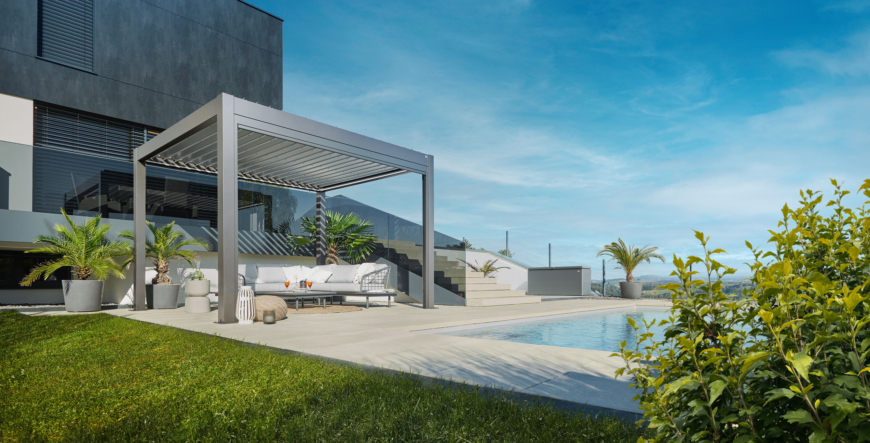 Biohort Pergola Gr. 3,5 x 3 quarzgrau-metallic Bild 2