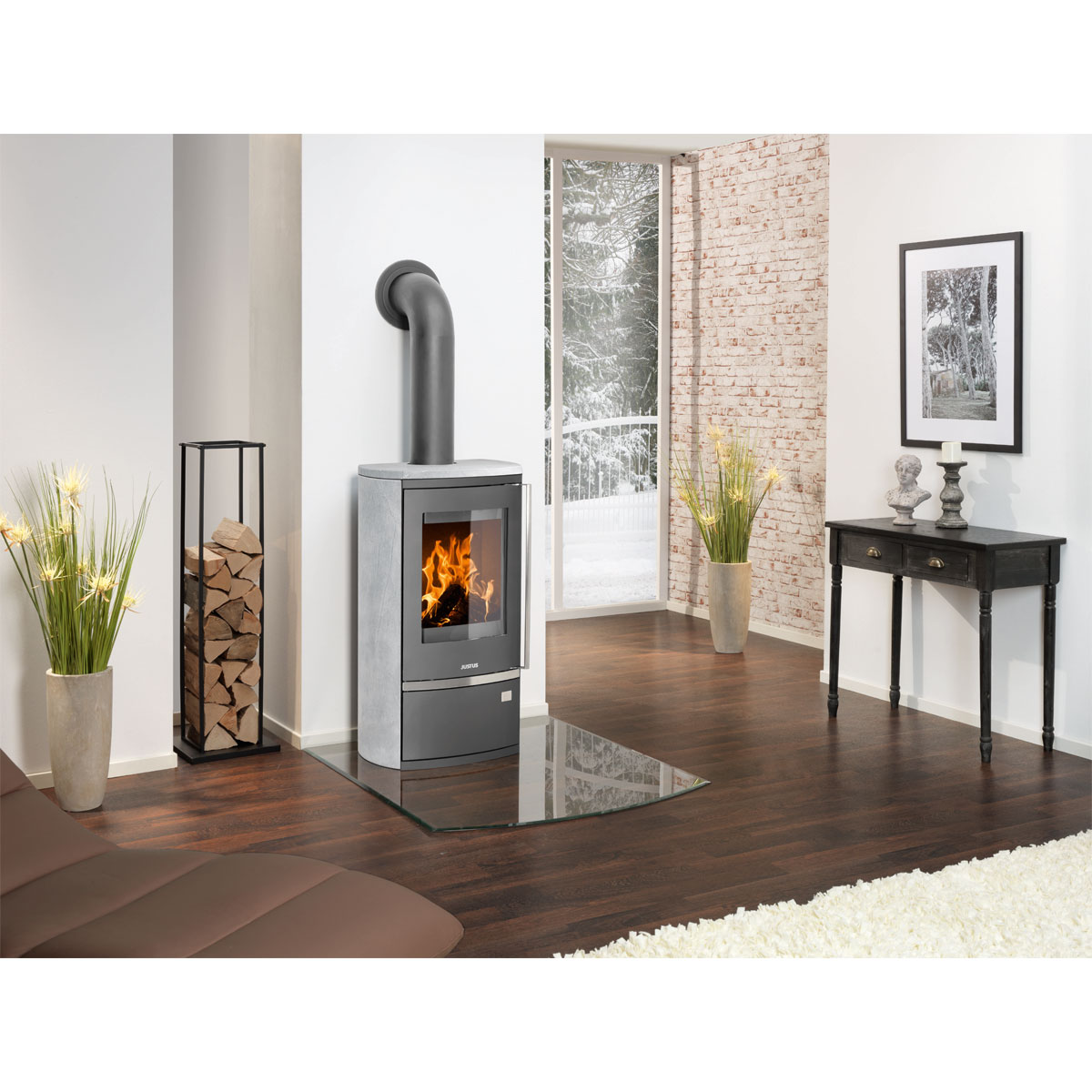 Kaminofen Reno R II Speckstein Grund-grät Gussgrau Bild 2