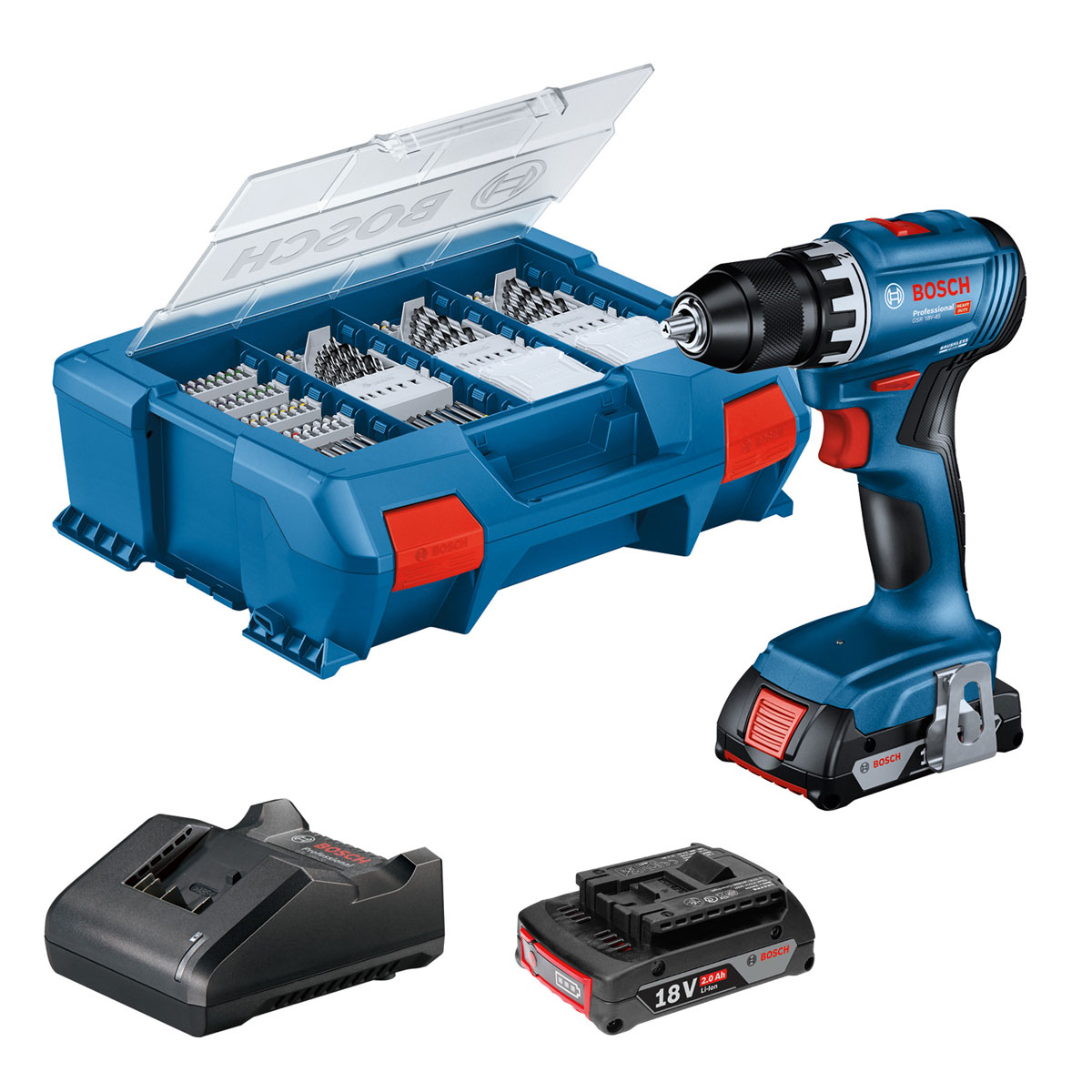 Bosch Akku-Bohrschrauber GSR 18 V-45 Professional mit L-Case Pick & Click