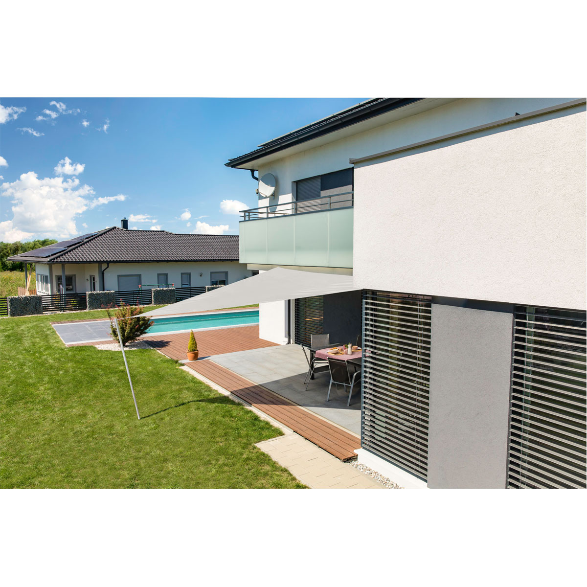 Dreieck-Segel Cannes 3 x 3 x 3 m grey Bild 3