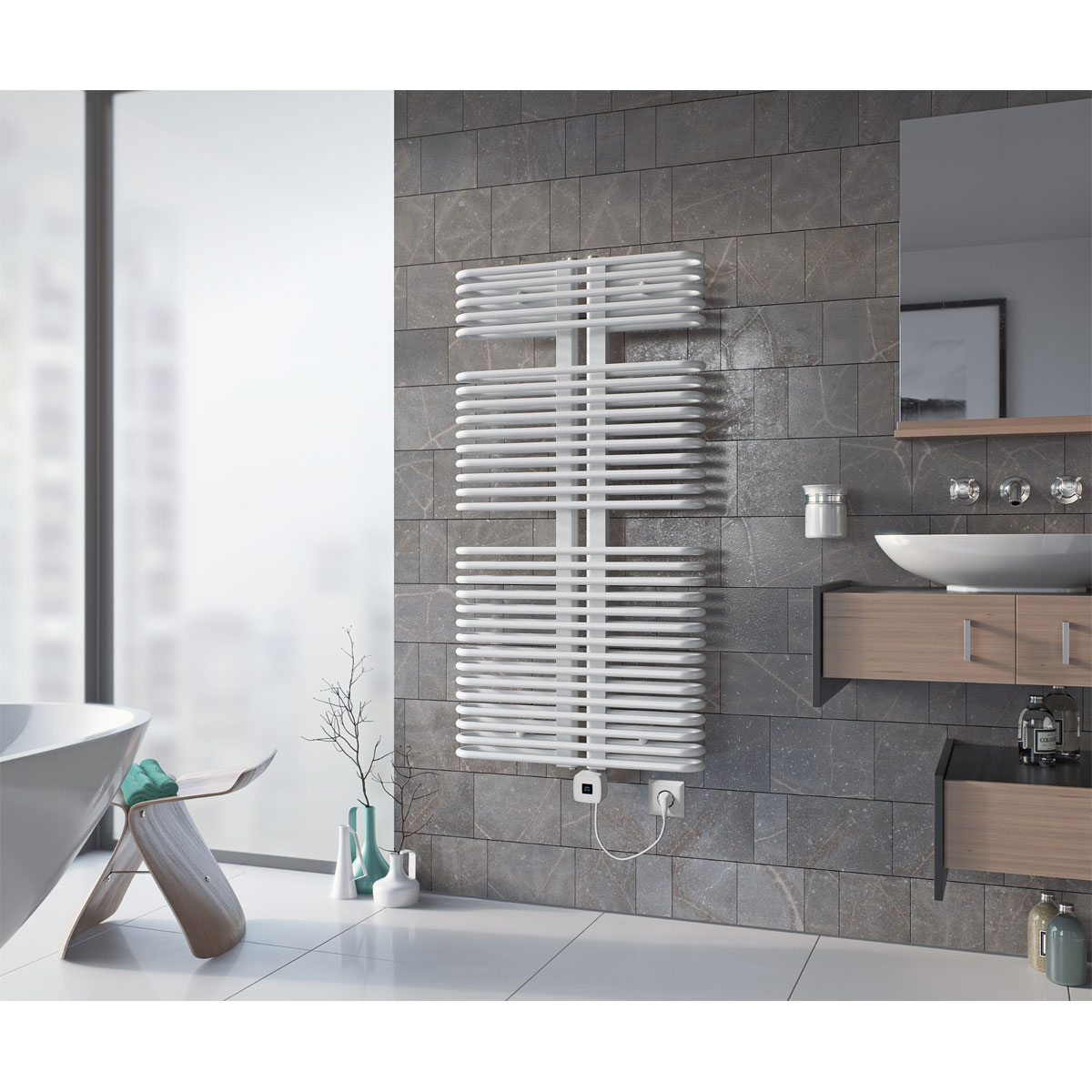 Ximax  Elektrischer Handtuchwärmer K3 1720 x 600 mm 1200 Watt Typ 7 Weiß