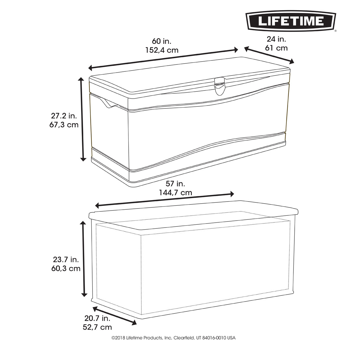 Lifetime Kissenbox 495 L 61x152,5x67cm Grau Bild 12
