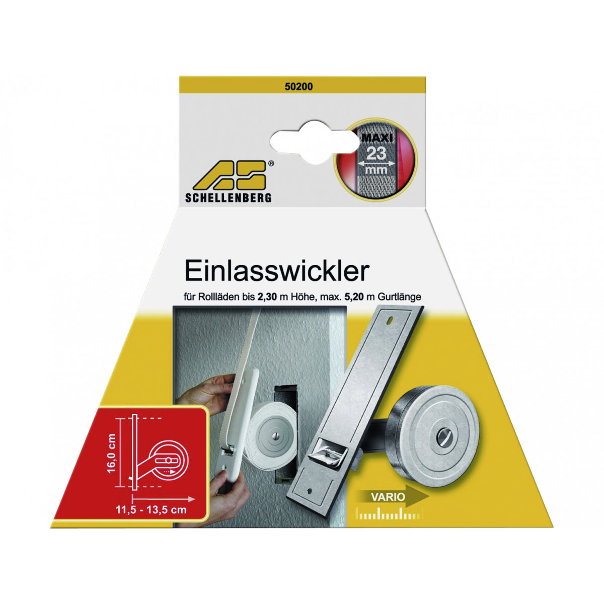 Schellenberg Einlasswickler maxi Lochabstand 16,5 cm