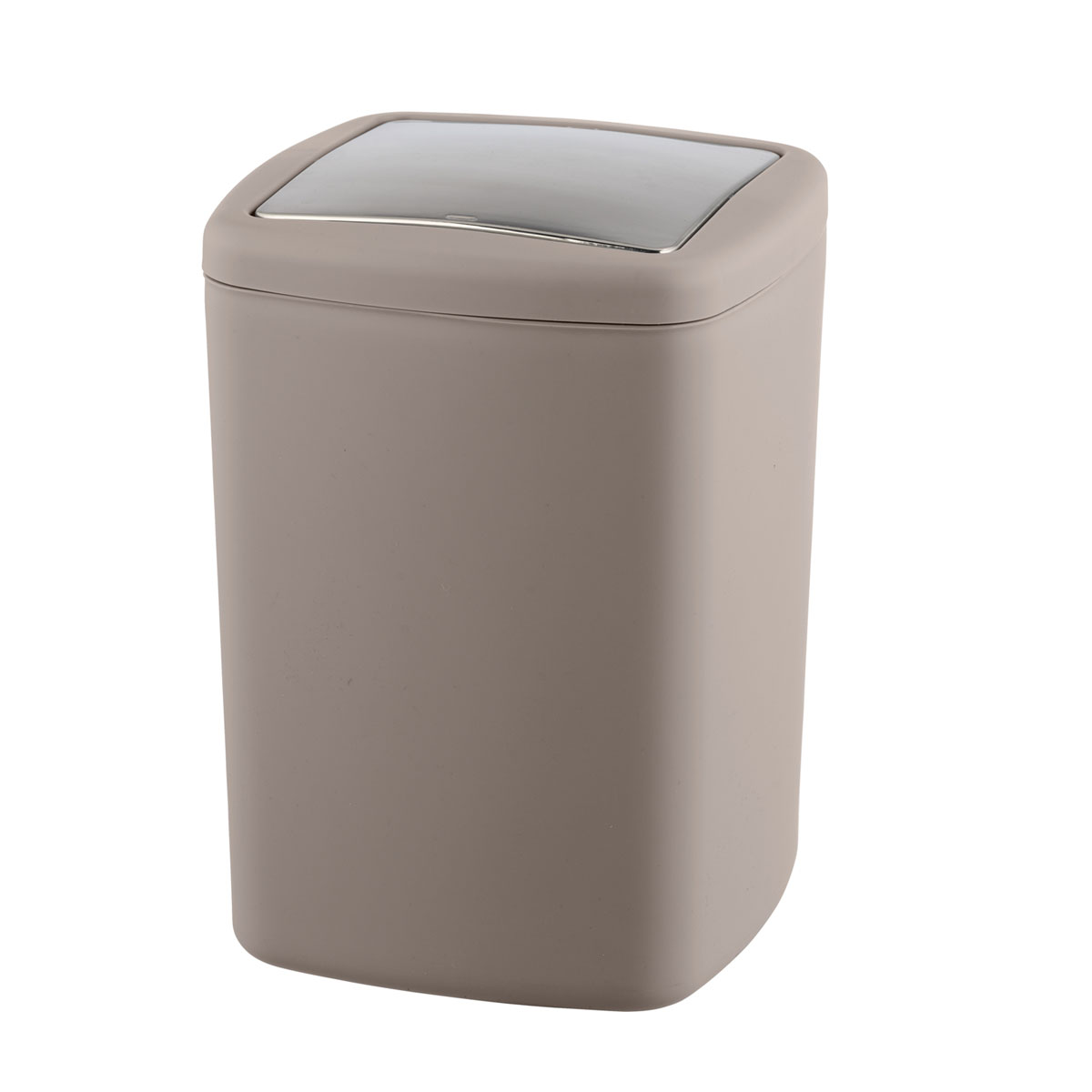 Wenko Schwingdeckeleimer Barcelona L Taupe Spezialkunststoff absolut bruchsicher 8,5 L