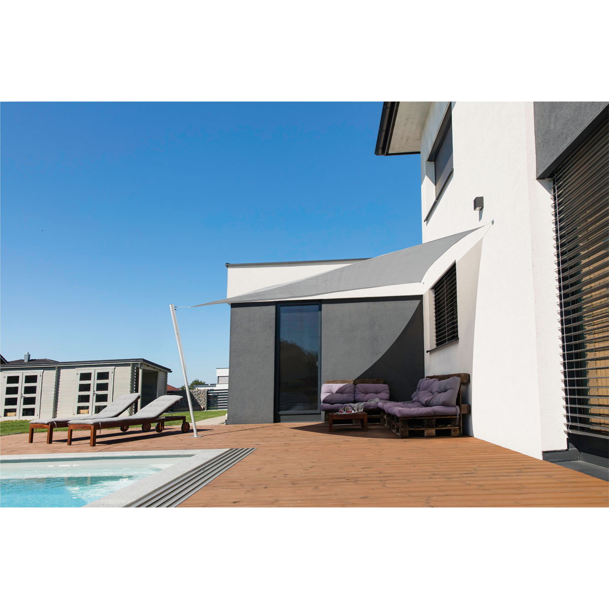 Dreieck-Segel Capri 5 x 5 x 5 m grau