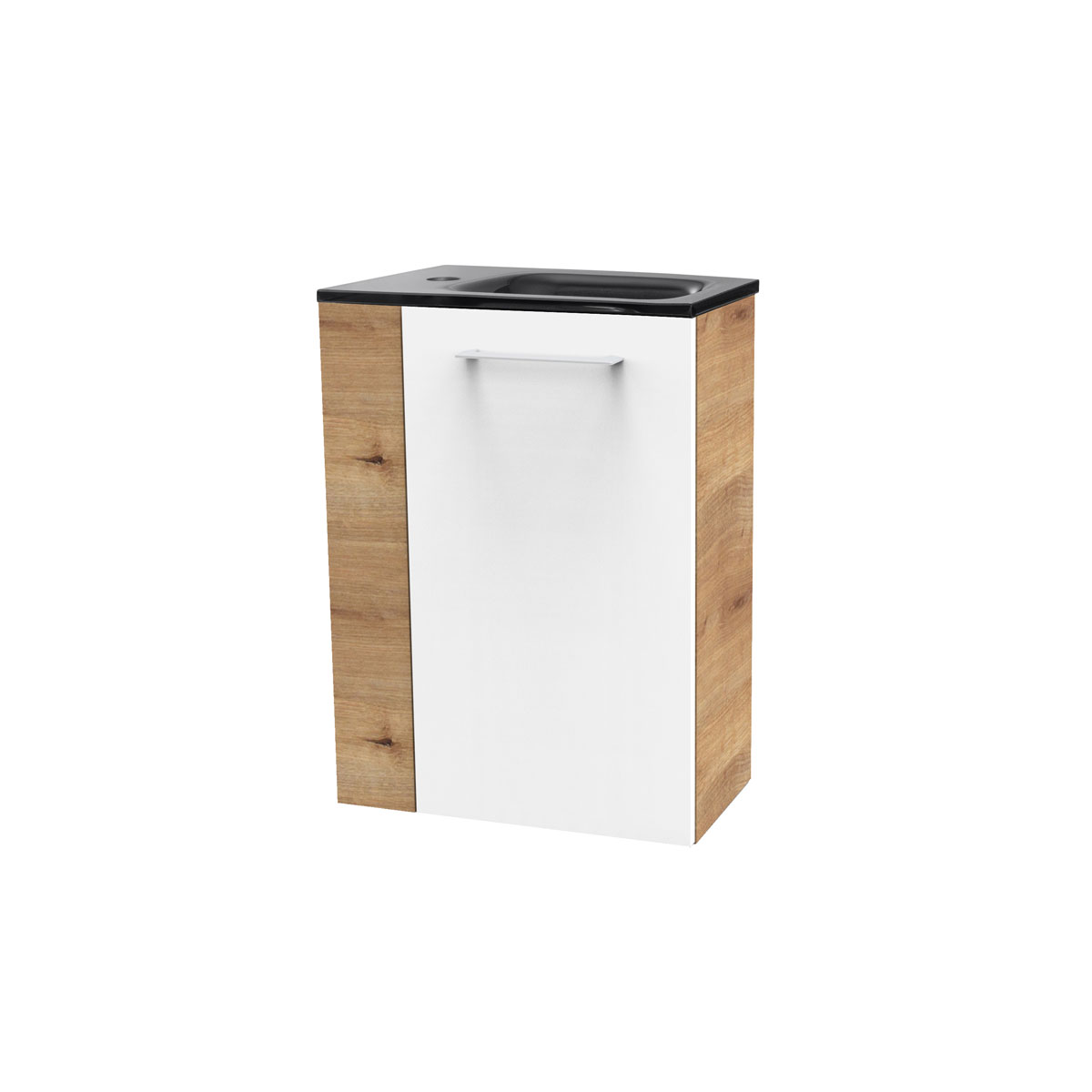 Fackelmann  Gäste-WC Waschtischunterschrank rechts SBC 440 x 600 x 243 mm AstEiche/Weiß Bild 4