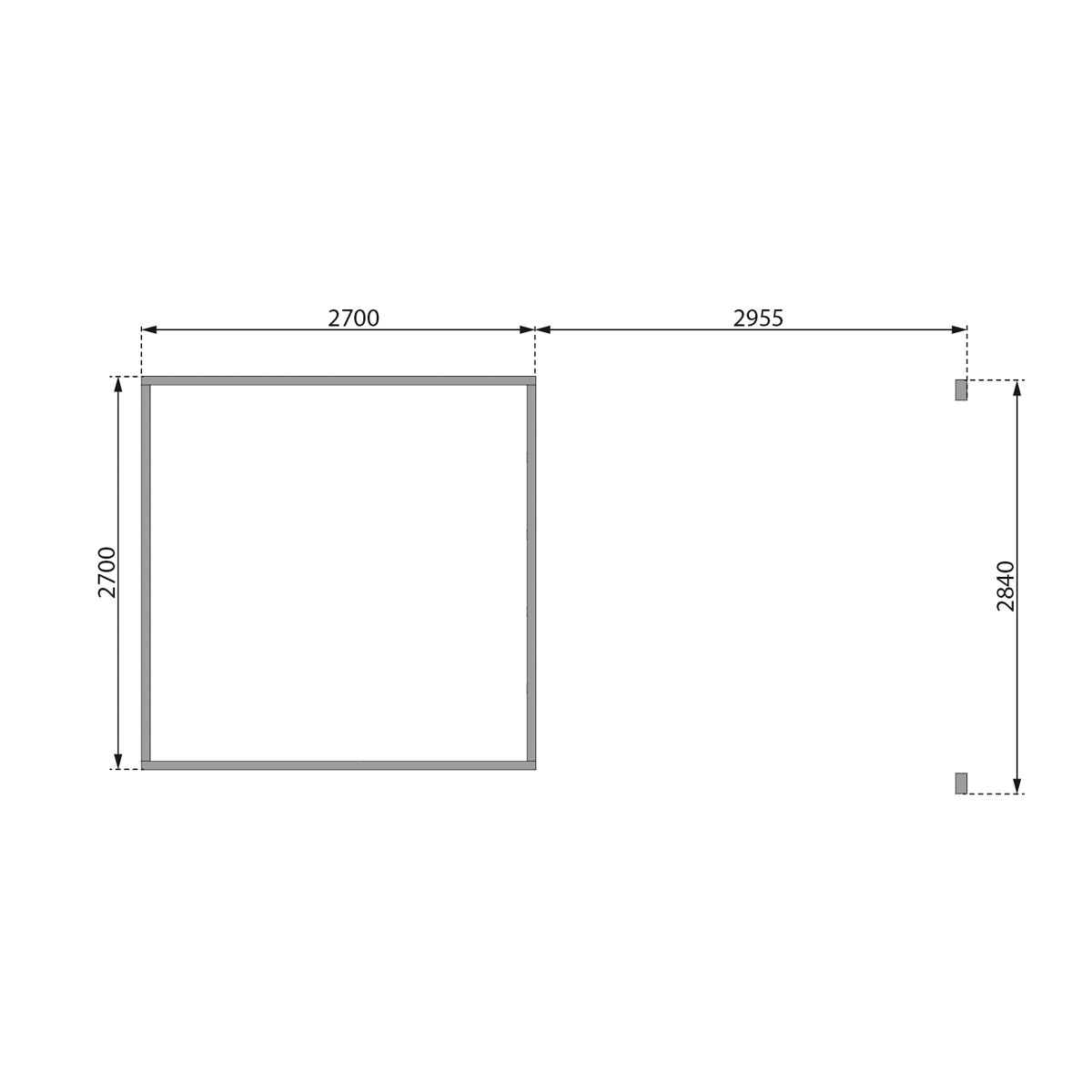 Karibu  Blockbohlenhaus Kastorf 6 terragrau mit Anbaudach Bild 8