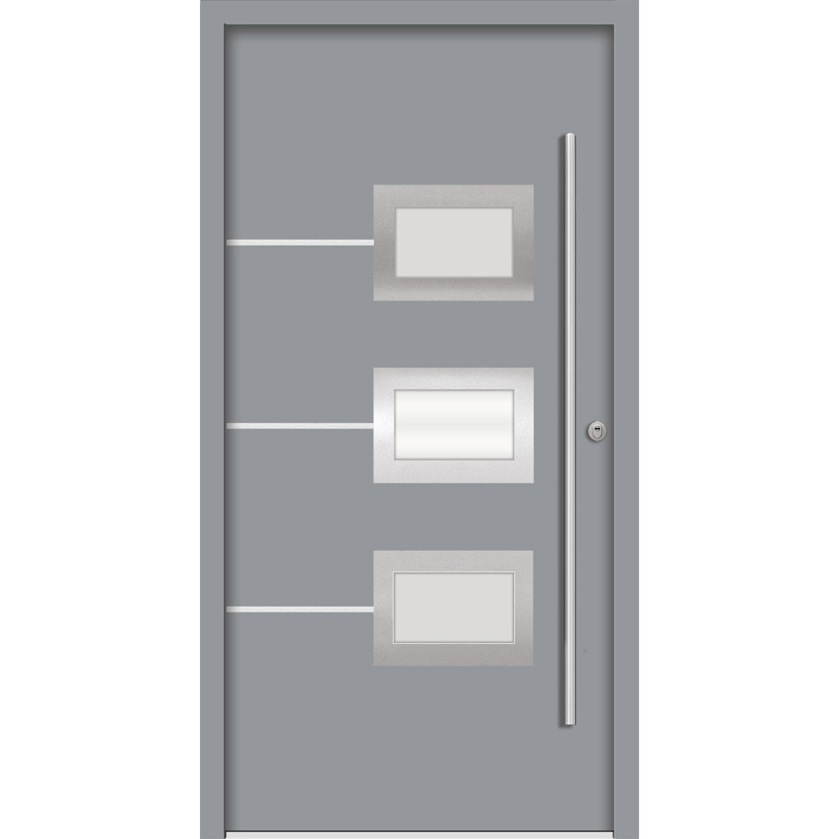 SplenDoor Premium-Haustür Passivedoor Bergen RC2 energiesparend einbruchsicher grau 100 x 200 cm rechts