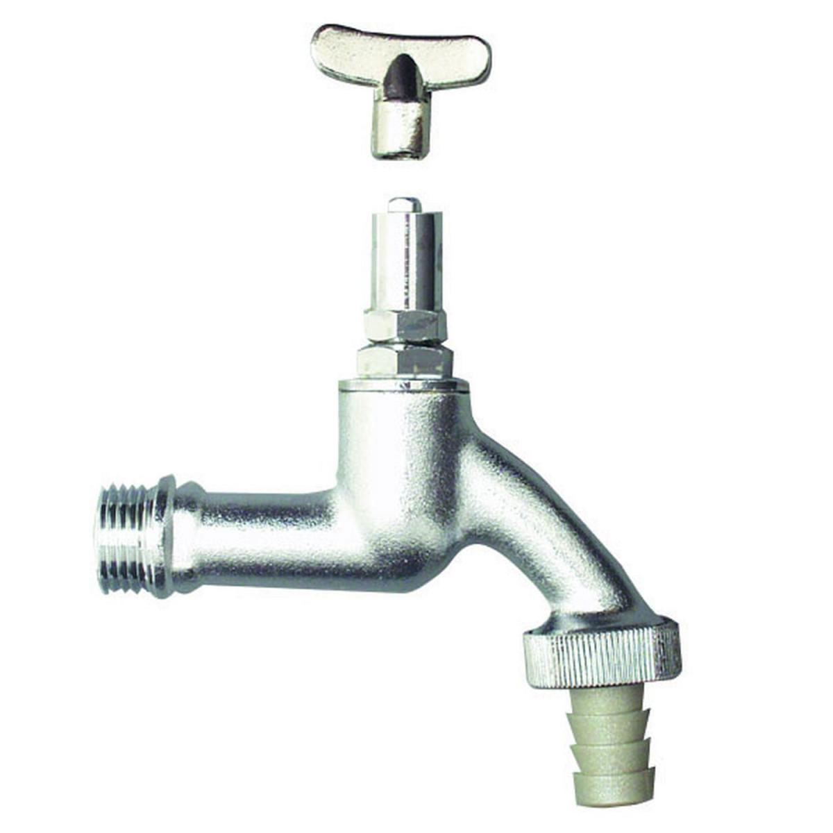 Auslaufventil Vierkant 1/2" matt-chrom