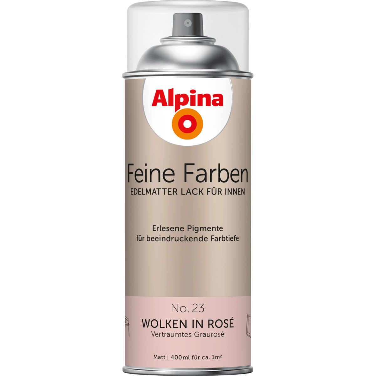 Alpina Buntlack Feine Farben Sprühlack No 23 Wolken in Rosé edelmatt 400ml