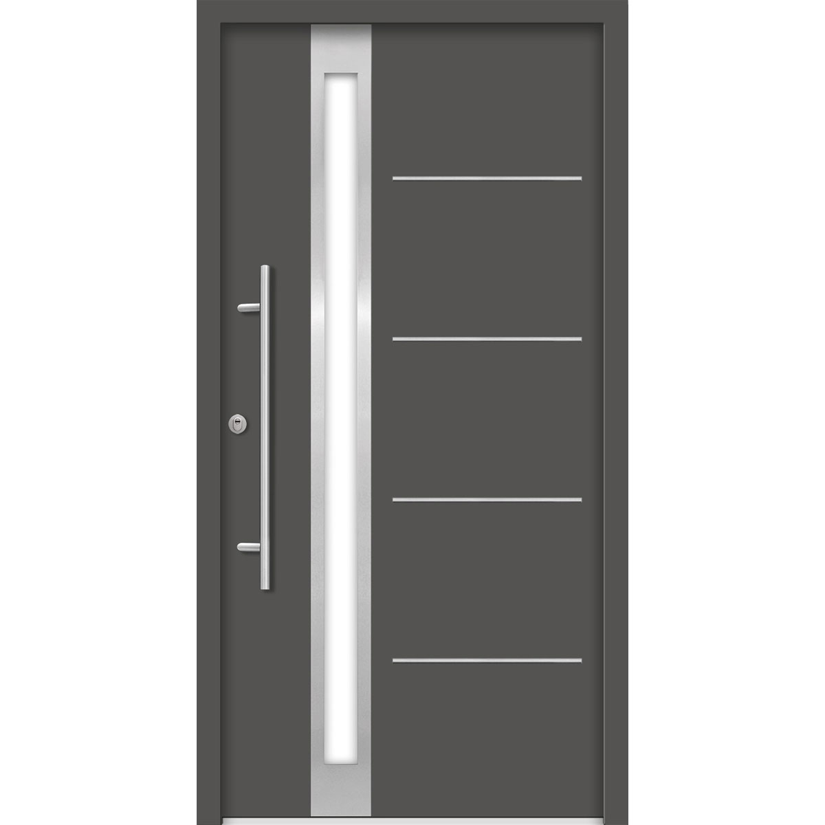 SplenDoor Premium-Haustür Passivedoor Umea RC2 energiesparend einbruchsicher anthrazit 100 x 200 cm links