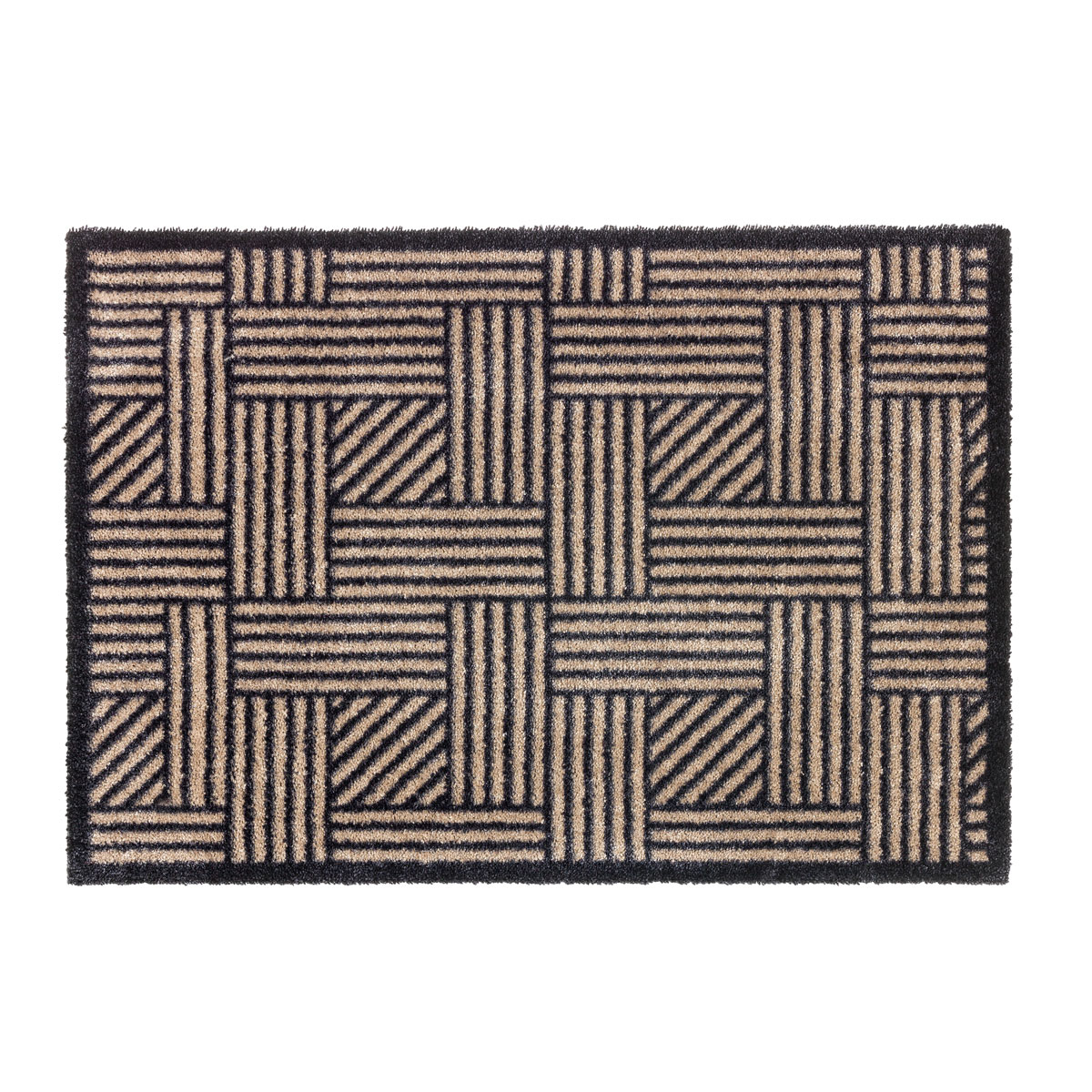 Schöner Wohnen Schmutzfangmatte „Manhattan“, Streifen-Gitter/beige-anthrazit, 50x70 cm