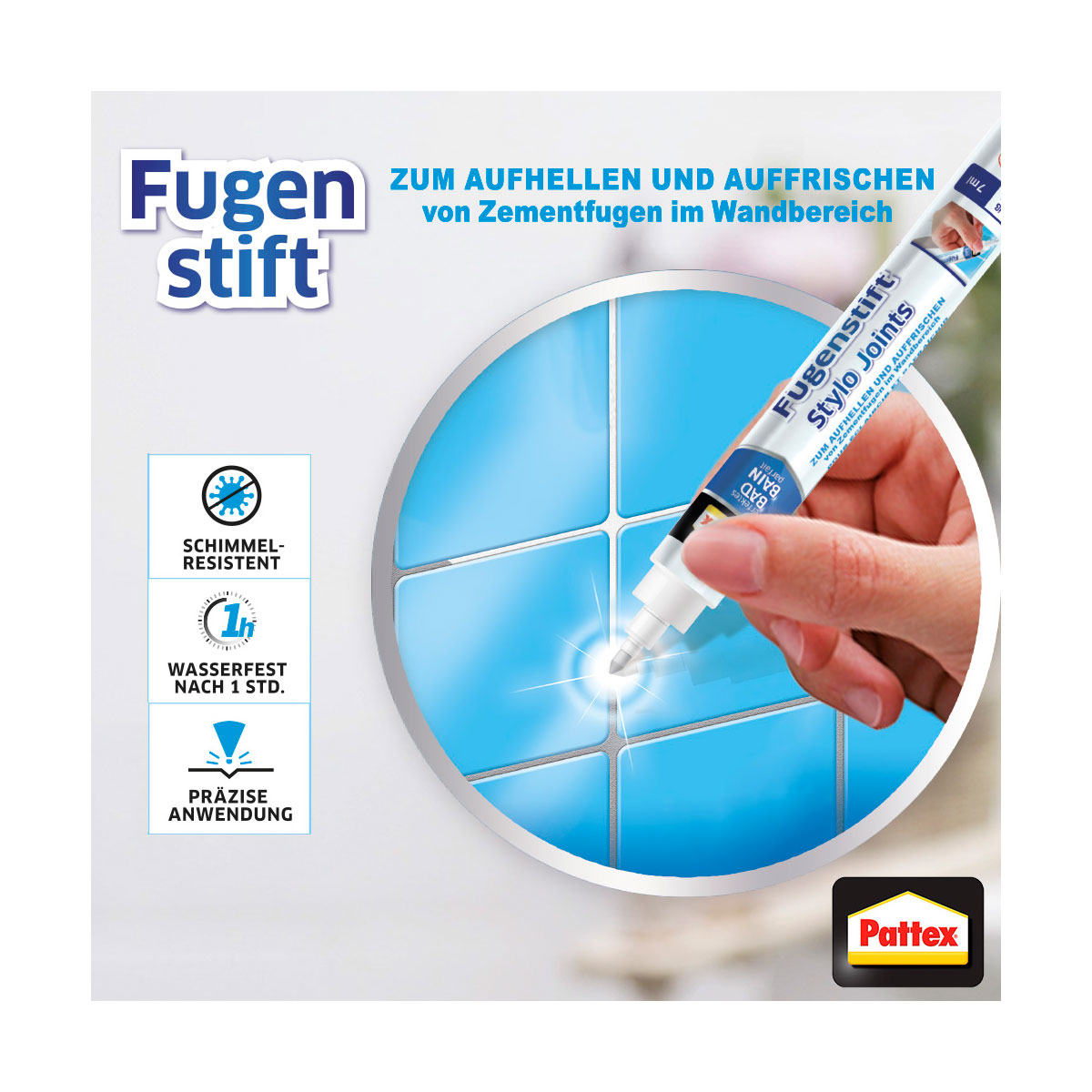 Pattex Fugenaufheller Perfektes Bad Fugenstift weiß 7 ml Bild 5