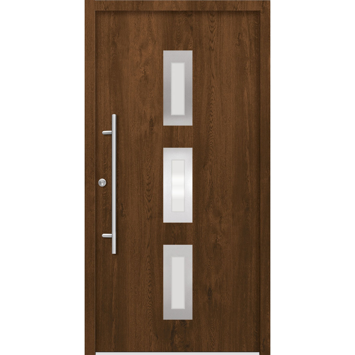 SplenDoor Premium-Haustür Passivedoor Aalborg energiesparend nussbaum 110 x 210 cm links