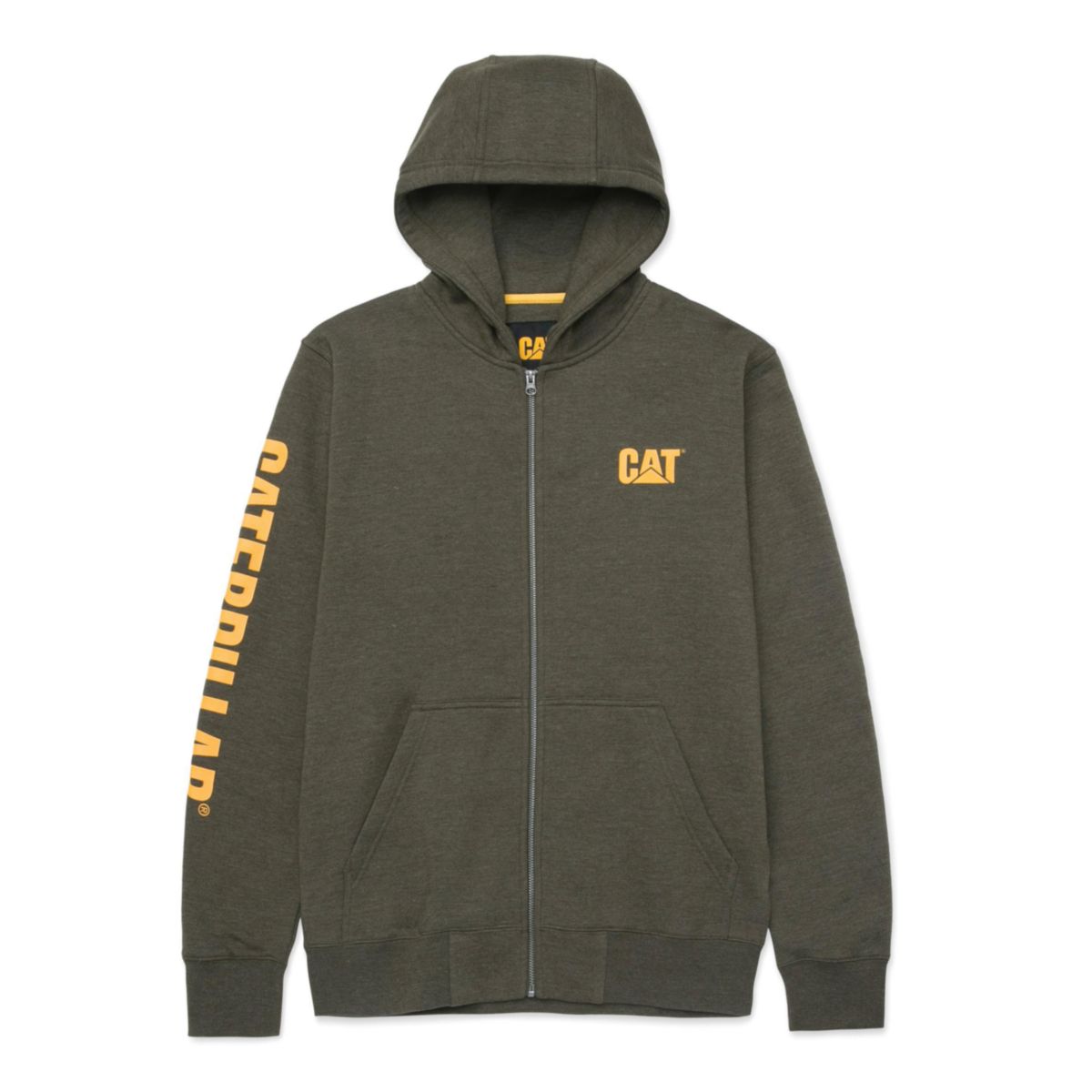 CAT Zip Hoodie Banner oliv Gr. L