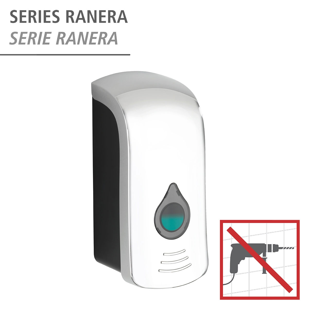 Wenko  Desinfektionsmittel-Spender Ranera L Chrom Seifenspender und Desinfektionsspender Füllmenge 740 ml Bild 2