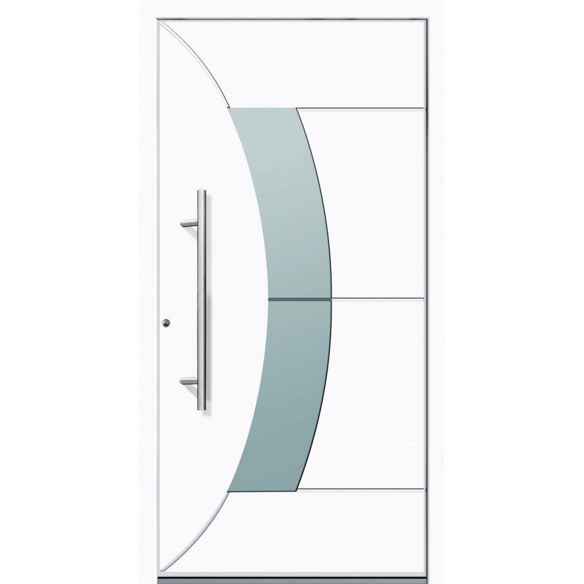 Aluminium Sicherheits-Haustür Verona Superior 60 mm weiß 110 x 210 cm Anschlag links inkl Griffset