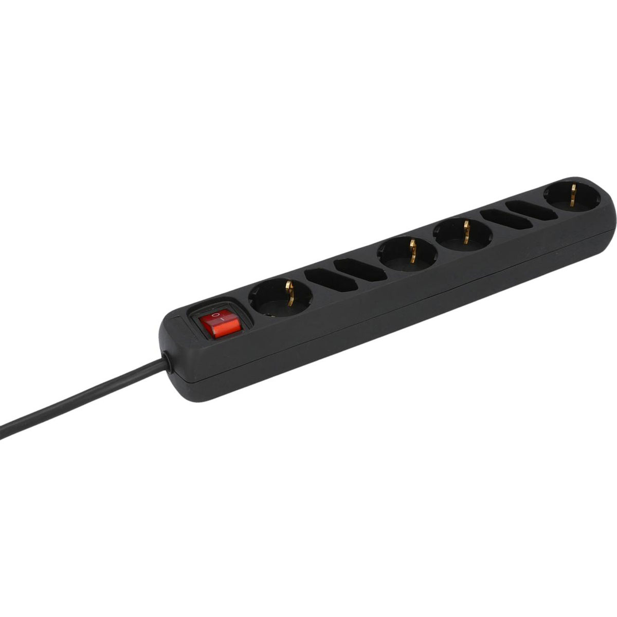 Unitec Steckdosenleiste 4+4f mit Schalter 1,4m sw