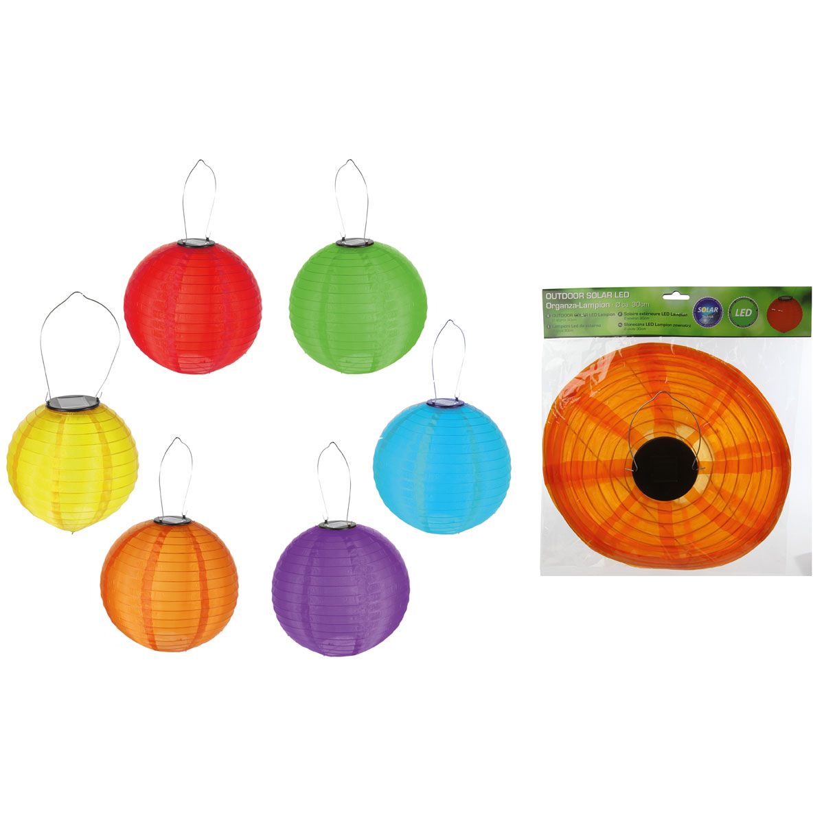 LED-Solar-Lampion Outdoor bunt